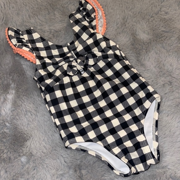 🌈 Jessica Simpsons Baby Girl Swimsuit Sz 12M Checkered Summer - Picture 1 of 5